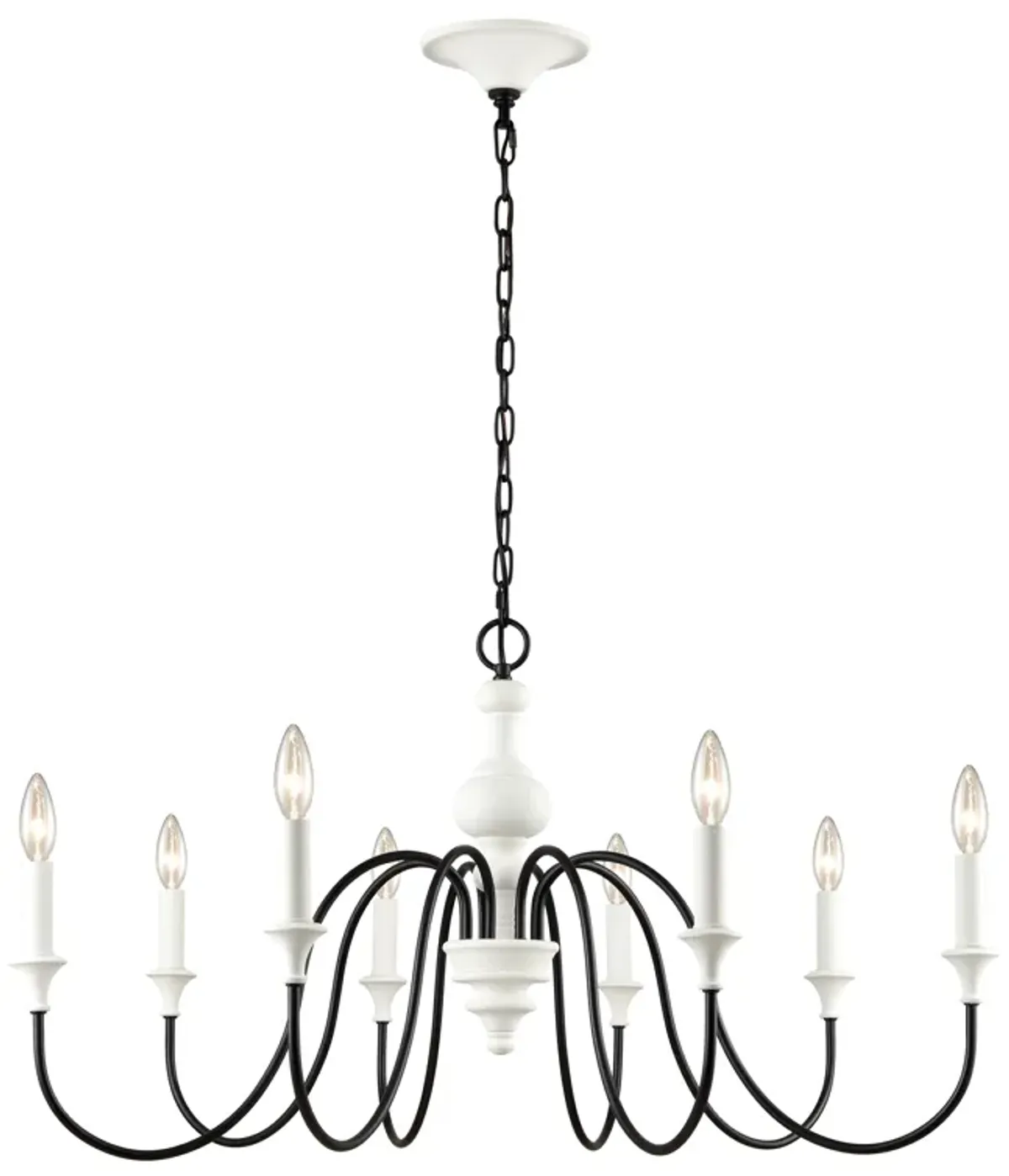 Val de Loire 36" Wide 8-Light Chandelier - White