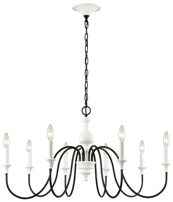 Val de Loire 36" Wide 8-Light Chandelier - White