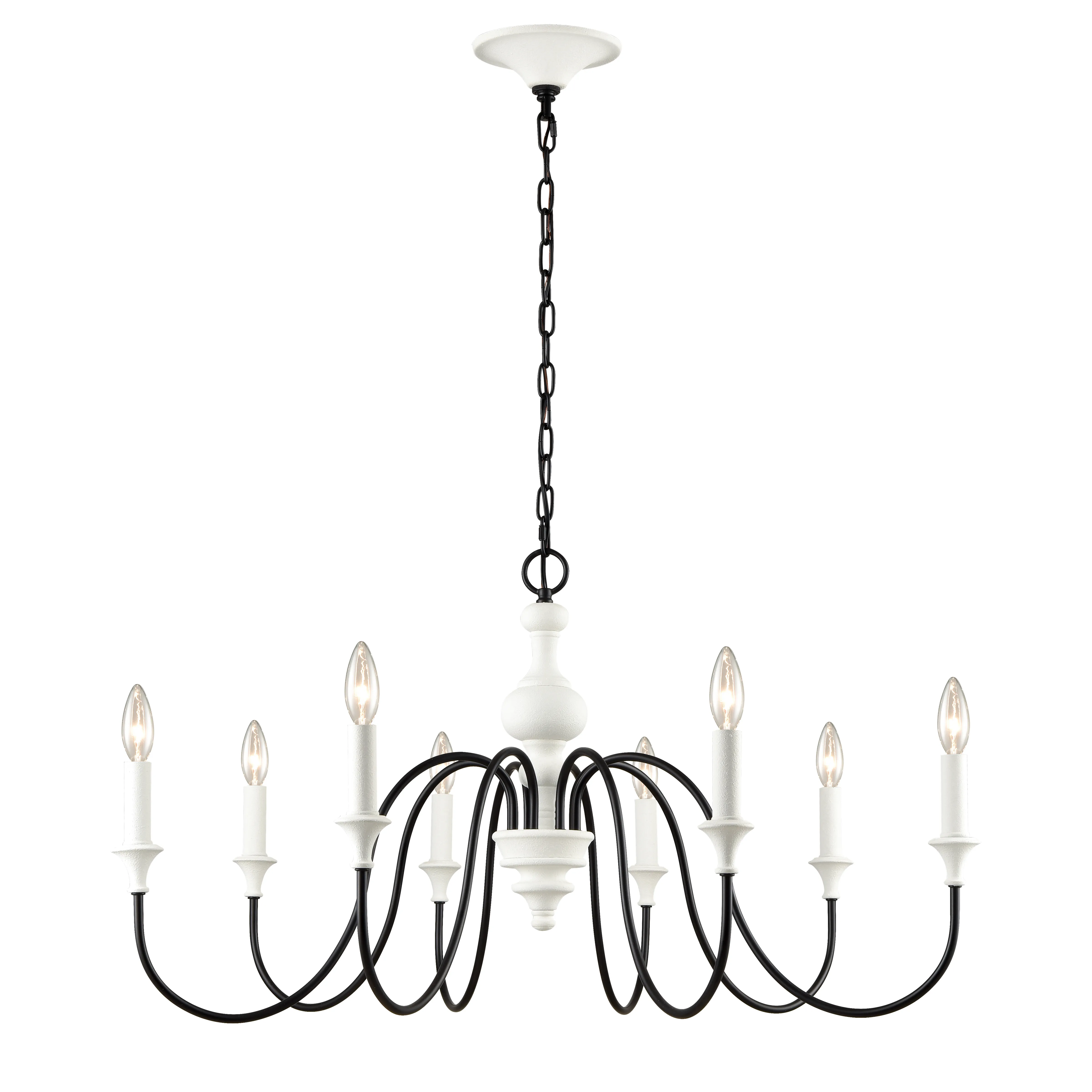 Val de Loire 36" Wide 8-Light Chandelier - White