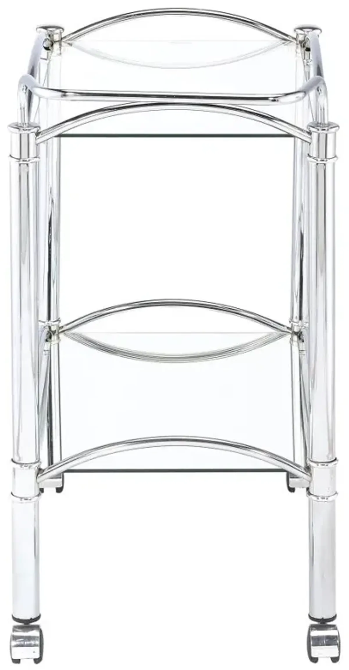 Shadix 2-tier Serving Cart with Glass Top Chrome and Clear