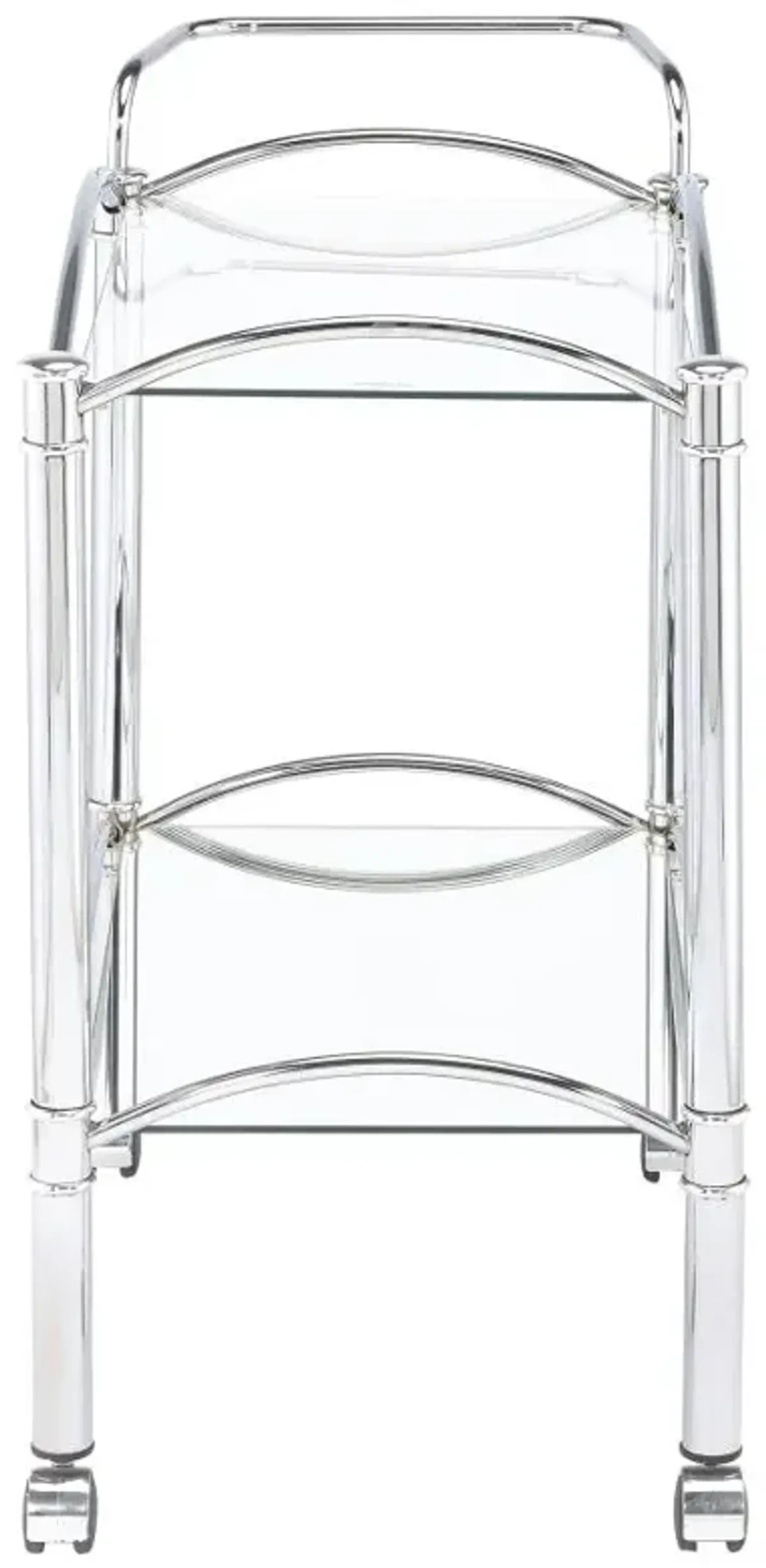 Shadix 2-tier Serving Cart with Glass Top Chrome and Clear