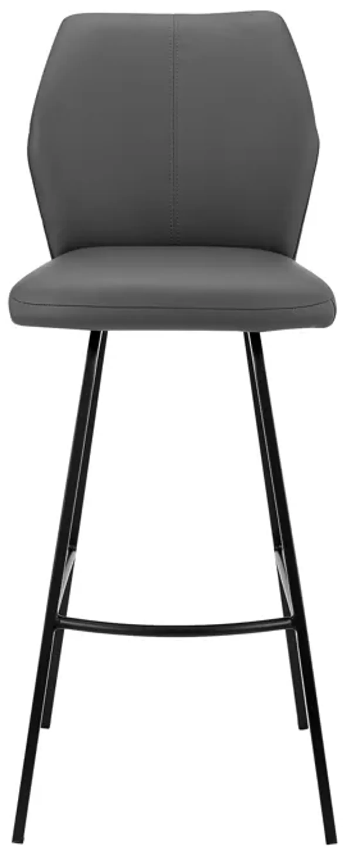 Tandy Gray Faux Leather and Black Metal 26" Counter Stool