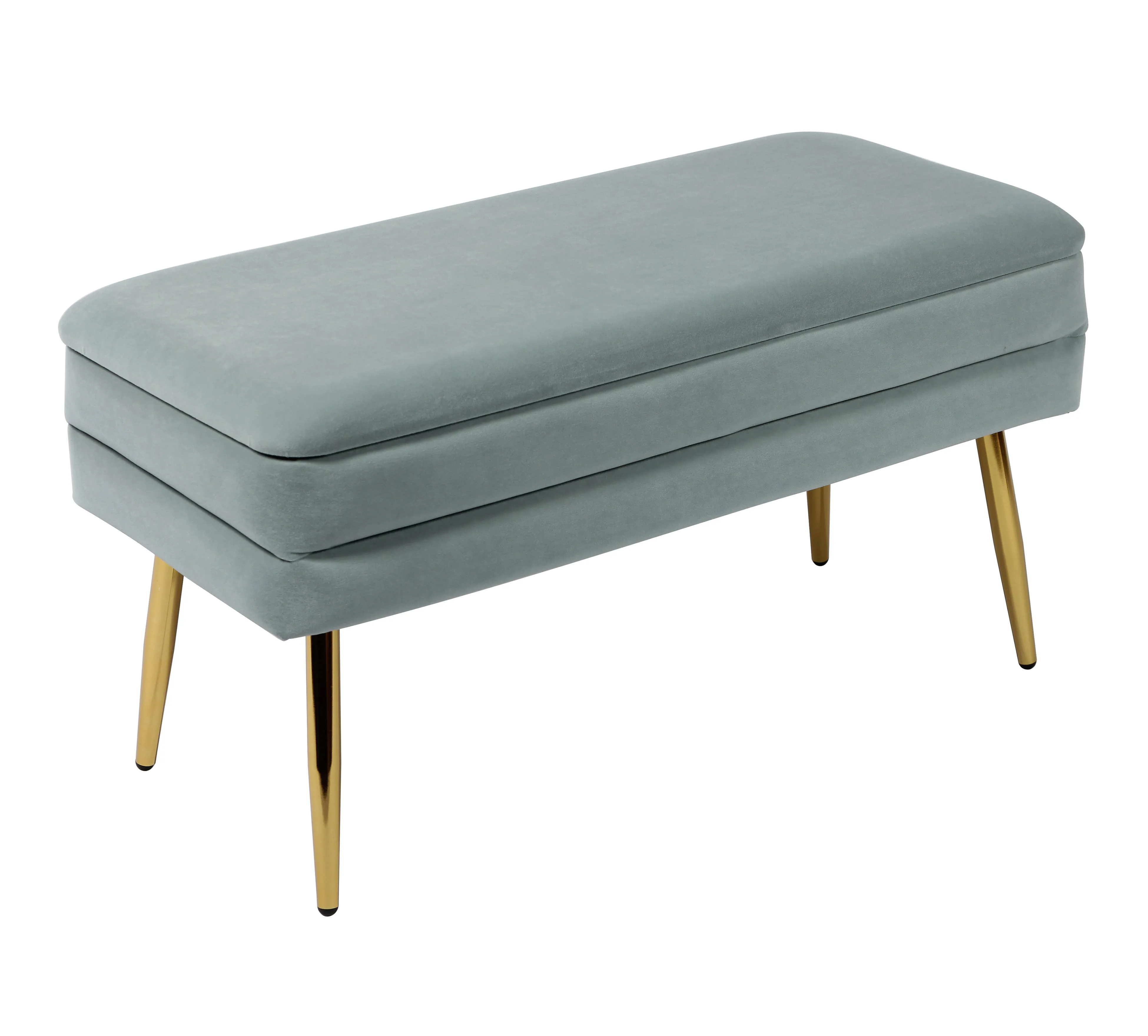 ziva sea blue velvet storage bench