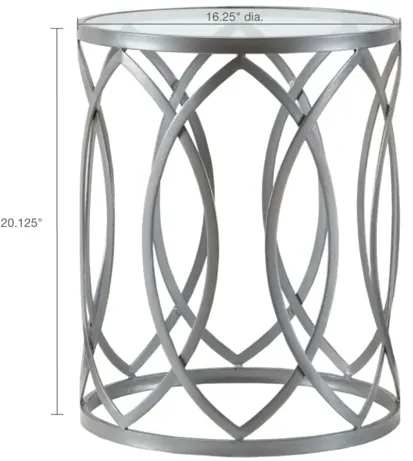 Madison Park Arlo Grey Metal Eyelet Accent Table