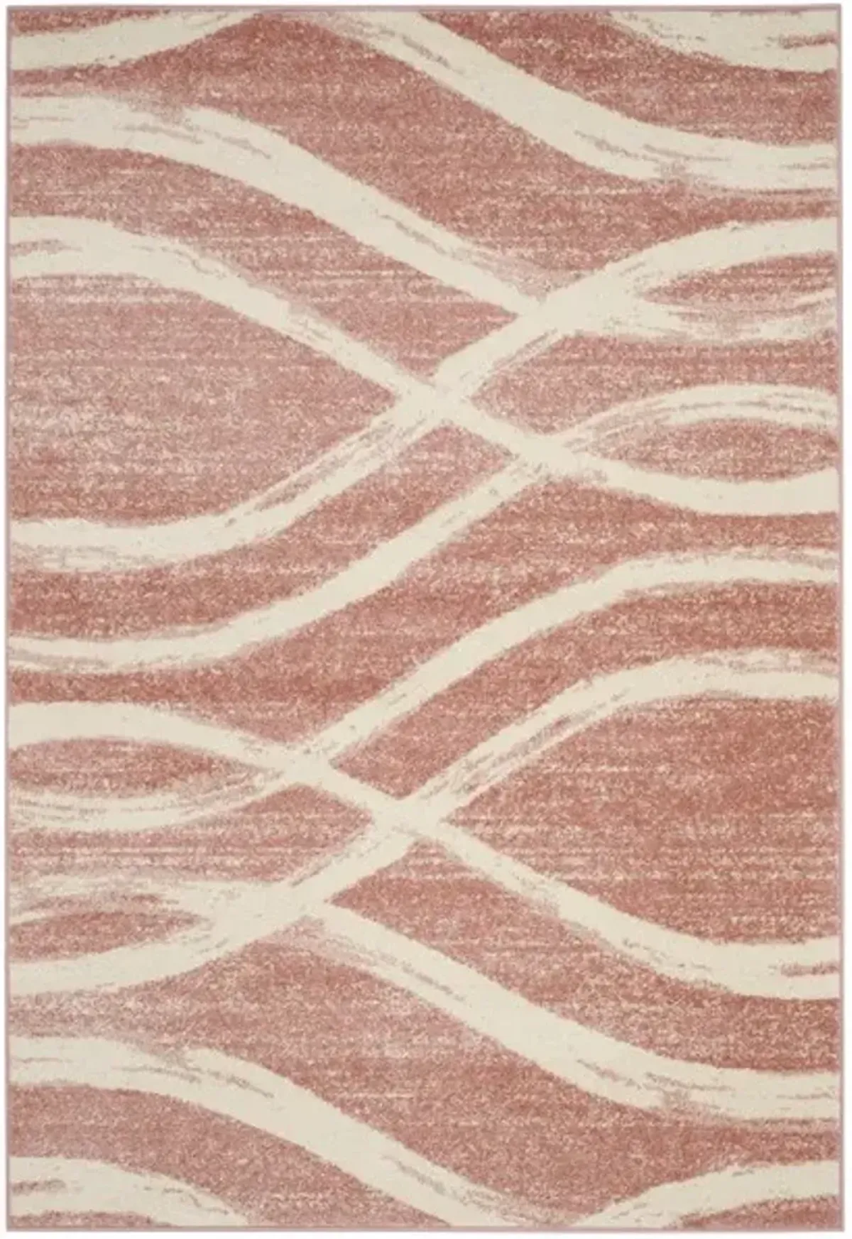 Adirondack Contemporary Rose / Cream 5'-1" X 7'-6" Powerloomed Rug