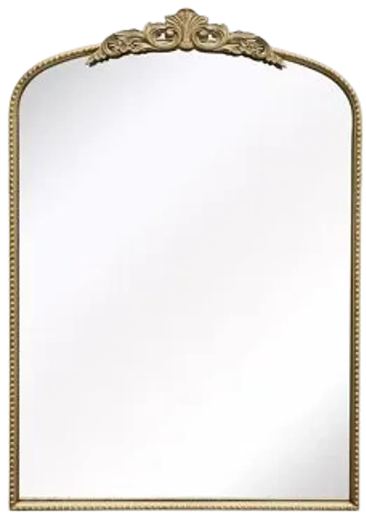 36" Fleur Applique Arch Mirror, Gold Wb