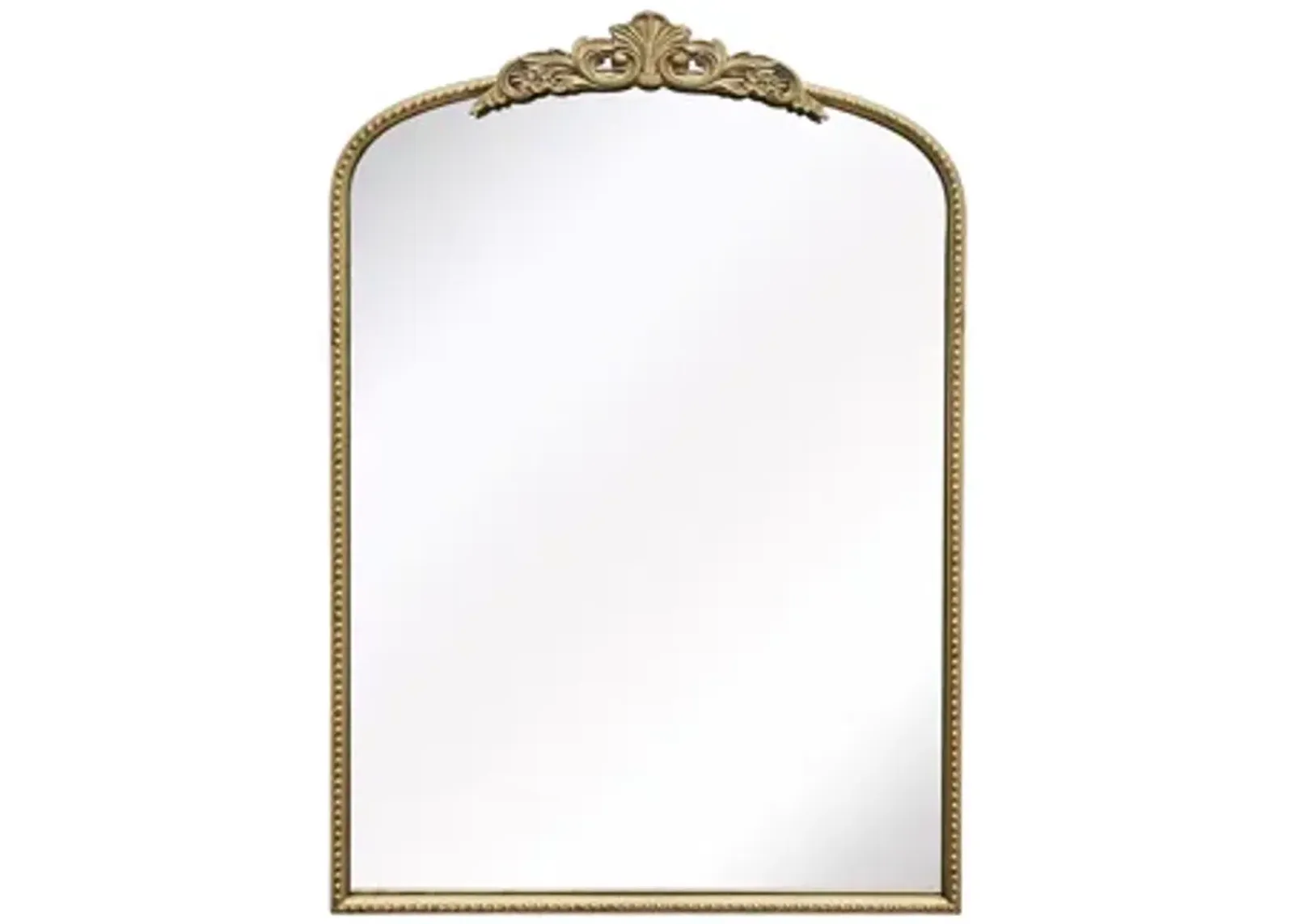 36" Fleur Applique Arch Mirror, Gold Wb