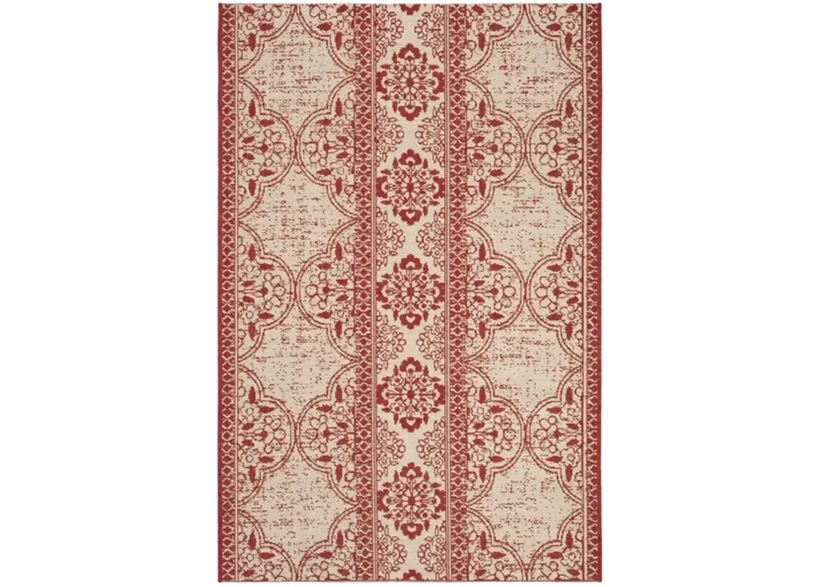 Safavieh BEACH HOUSE Collection BHS174Q-6SQ Red / Creme 6'-7" X 6'-7" Square