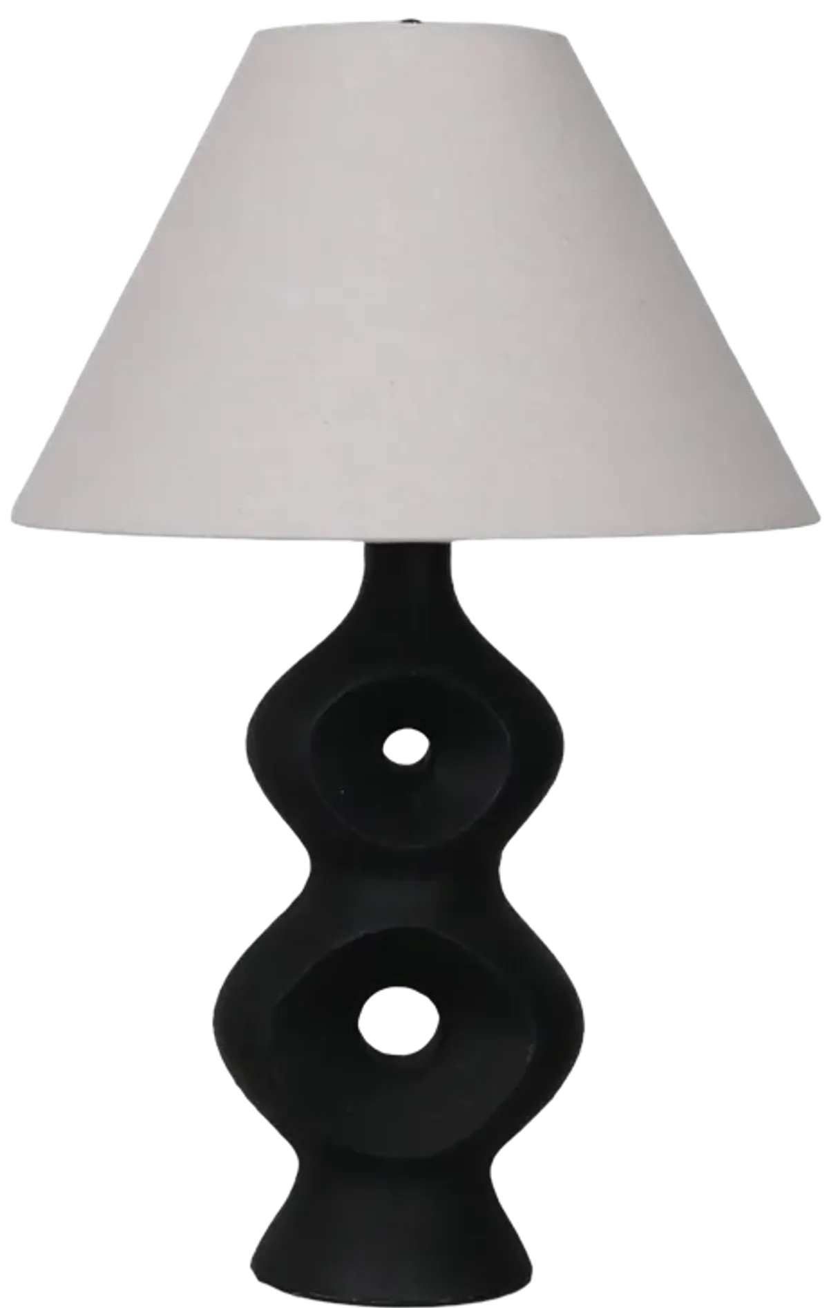 28" Open Cut-out 8 Table Lamp, Black/tan