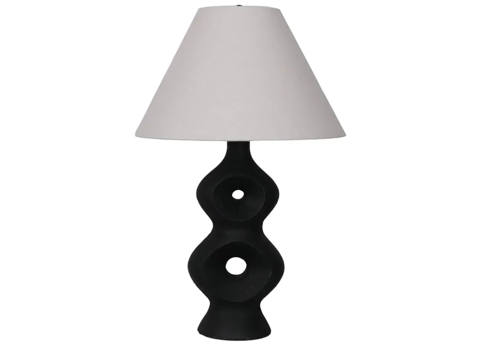 28" Open Cut-out 8 Table Lamp, Black/tan