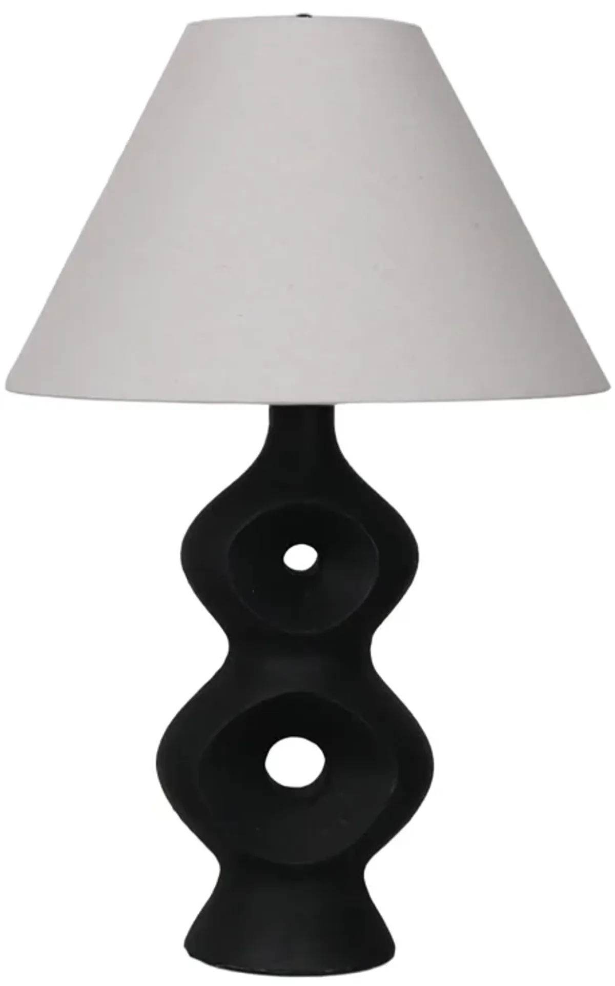 28" Open Cut-out 8 Table Lamp, Black/tan