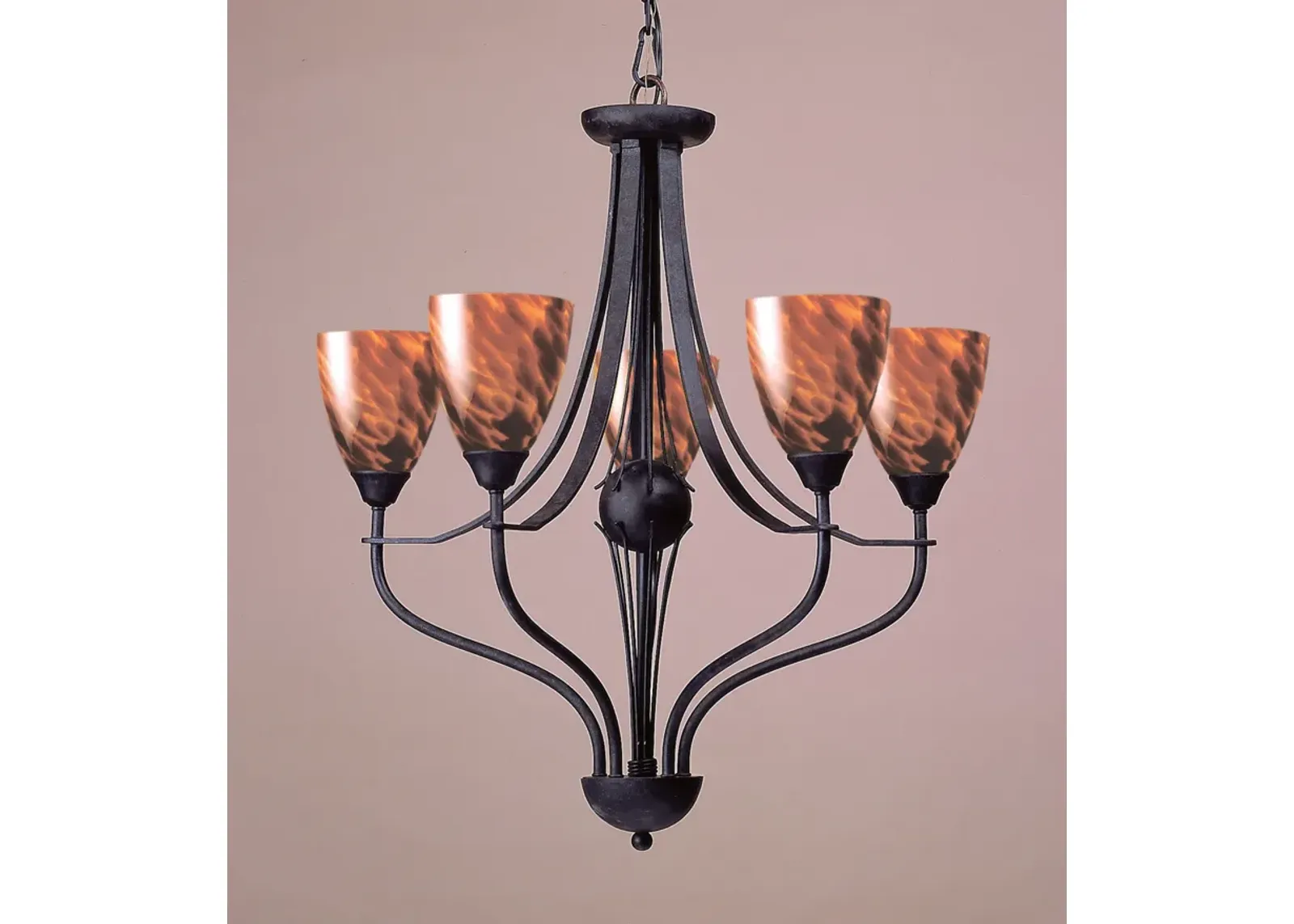 Classico 26'' Wide 5-Light Chandelier - Dark Rust with Espresso Glass