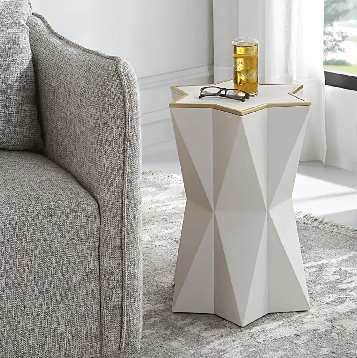 Capella White Accent Table