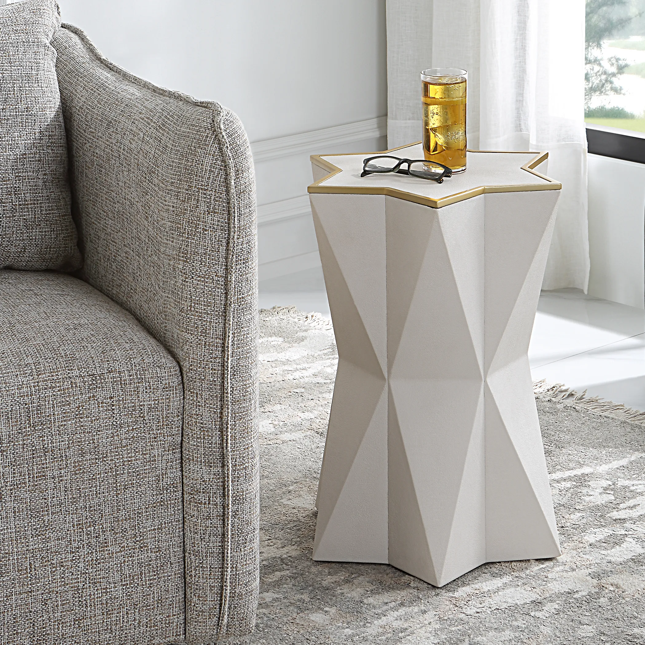 Capella White Accent Table