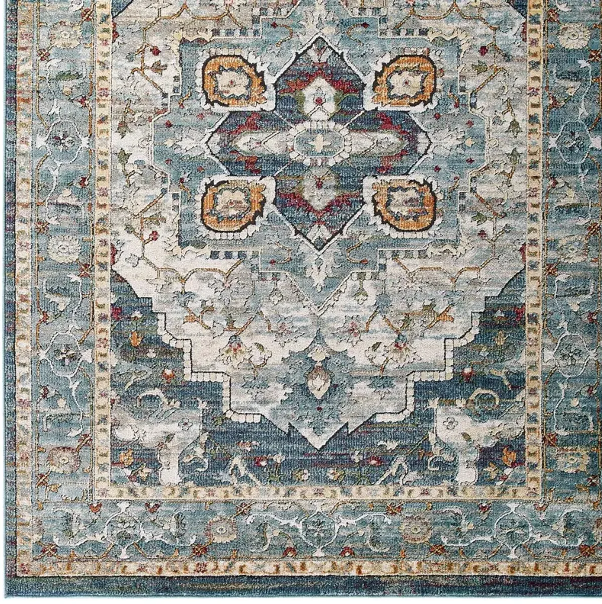 Tribute Diantha Distressed Vintage Floral Persian Medallion 5x8 Area Rug