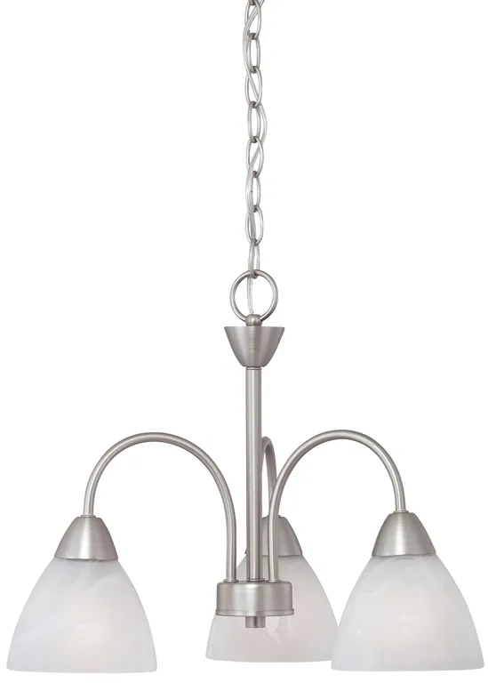 Tia 17.75" Wide 3-Light Chandelier - Matte Nickel