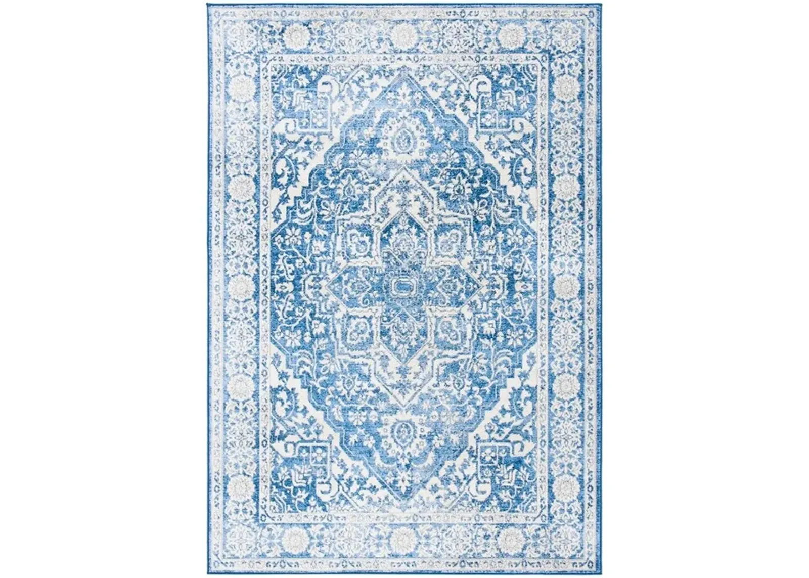 Brentwood 832 Ivory / Navy 9' X 12' Large Rectangle Powerloomed Rug