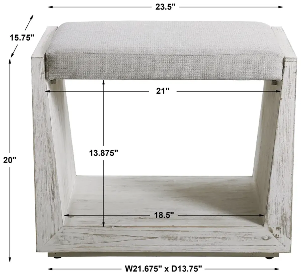 Cabana White Small Bench