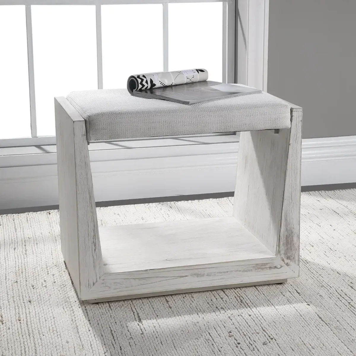 Cabana White Small Bench