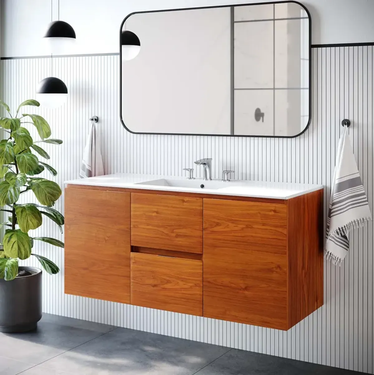 Scenic 48" Wall-Mount Bathroom Vanity