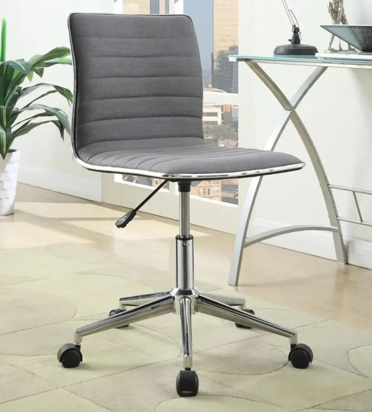 Abagail Adjustable Height Office Chair Grey And Chrome