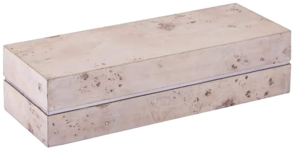 Salem Box - Long White Burl Wood