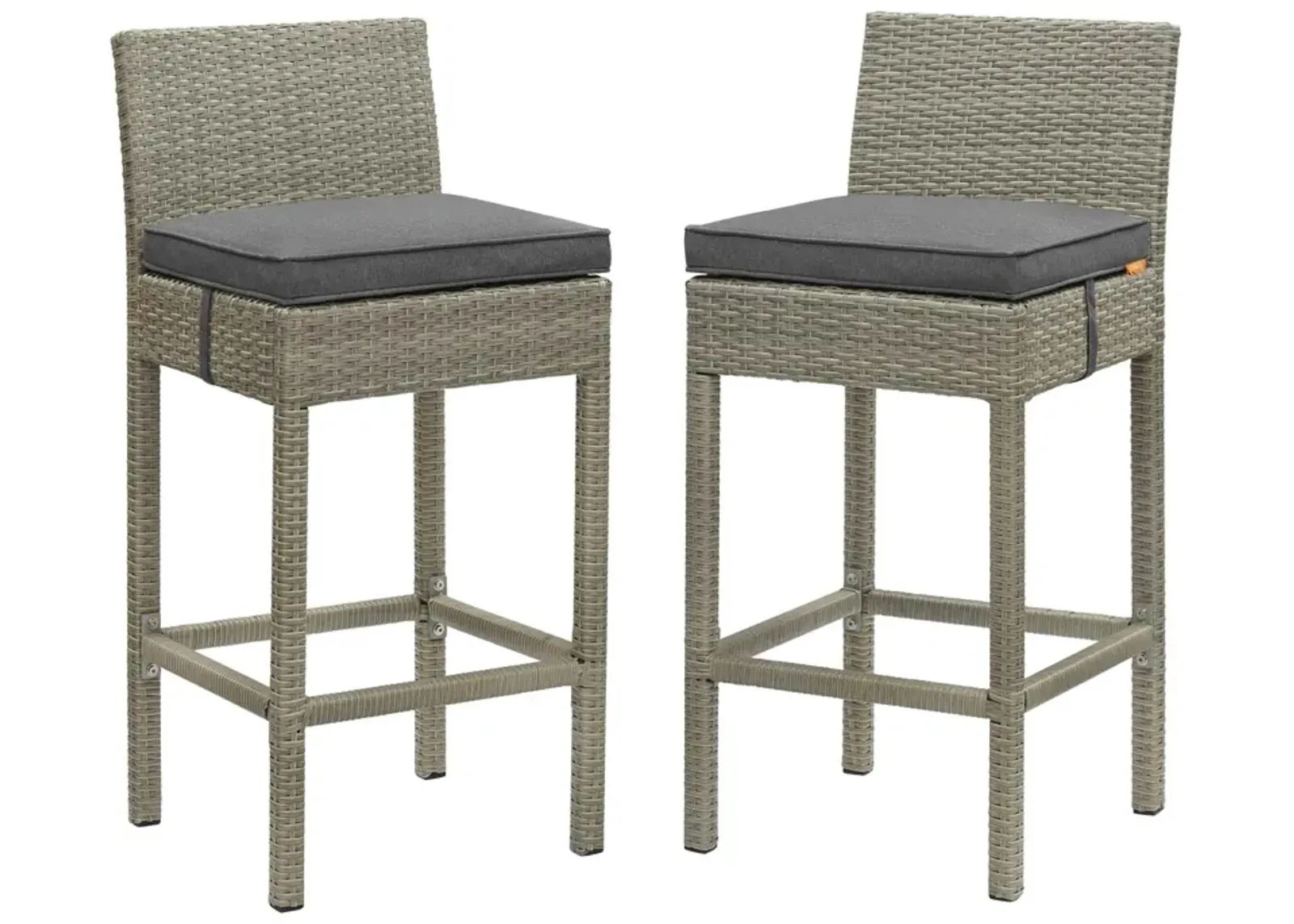 Conduit Bar Stool Outdoor Patio Wicker Rattan Set of 2