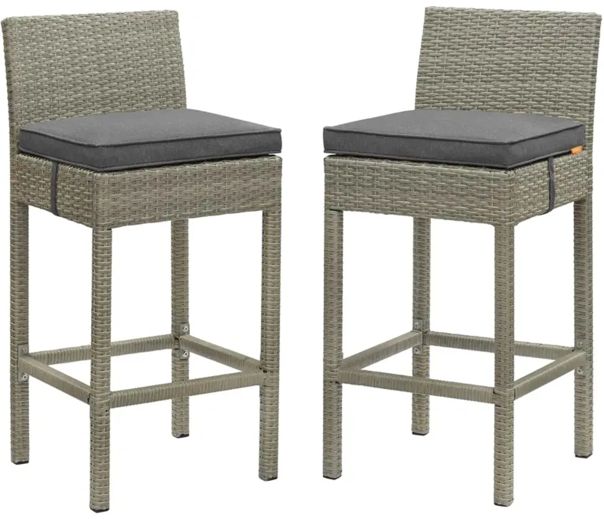 Conduit Bar Stool Outdoor Patio Wicker Rattan Set of 2