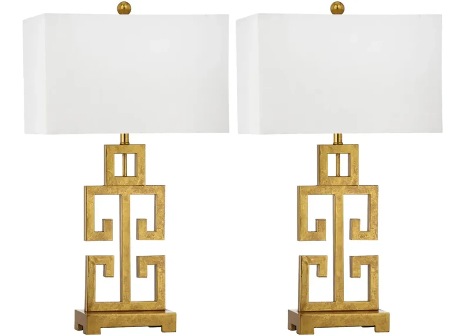 Greek Key Table Lamps - Set of 2