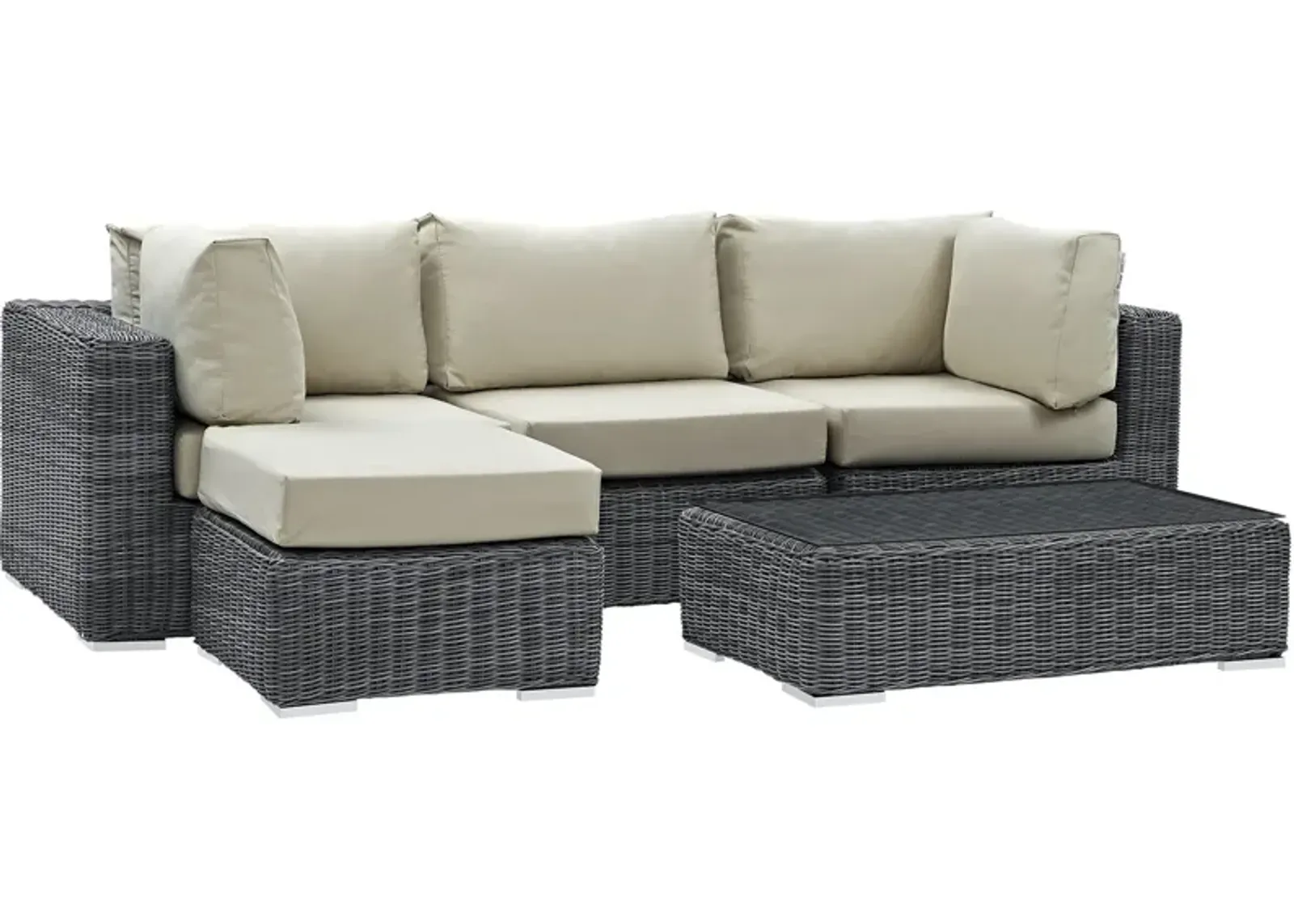 Summon 5 Piece Outdoor Patio Sunbrella® Sectional Set