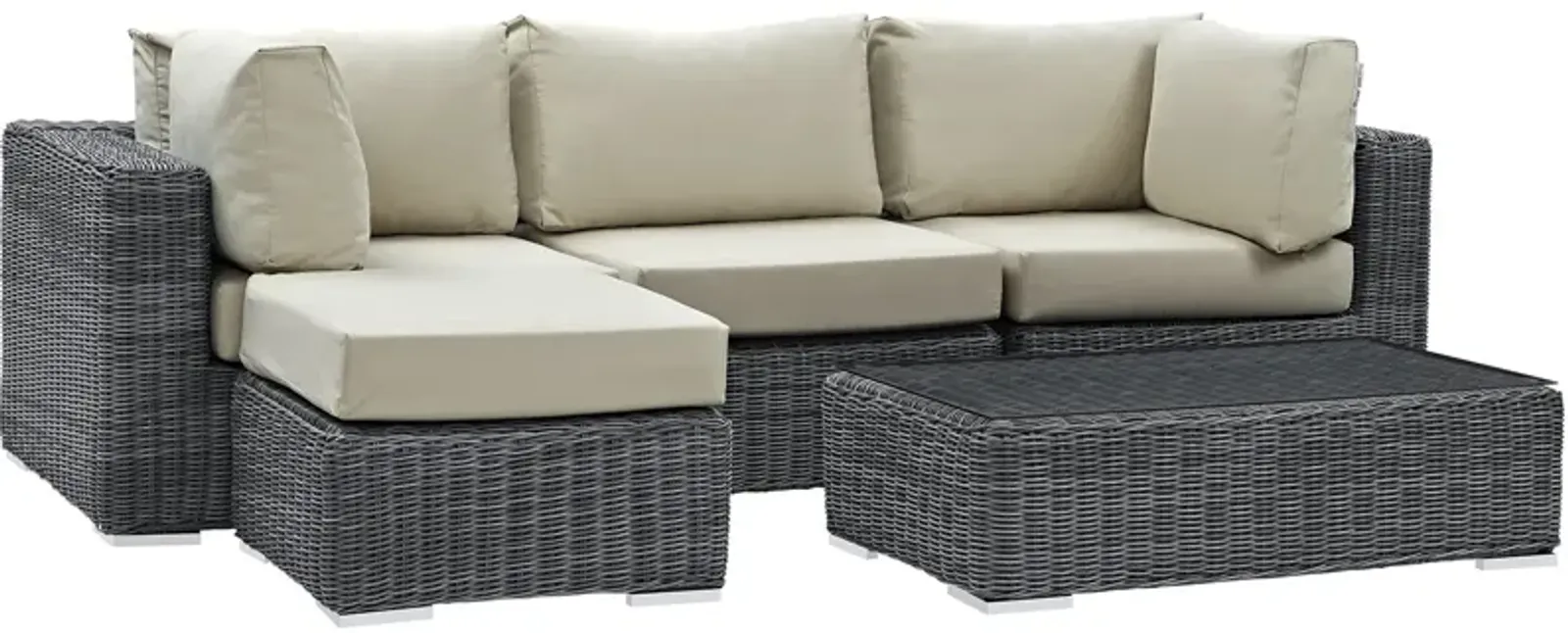 Summon 5 Piece Outdoor Patio Sunbrella® Sectional Set