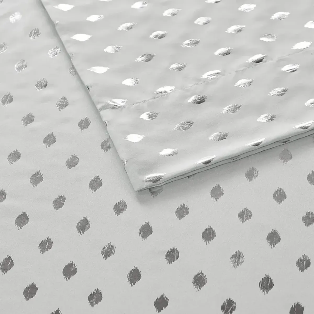 Intelligent Design Metallic Dot Grey/Silver Printed Sheet Set