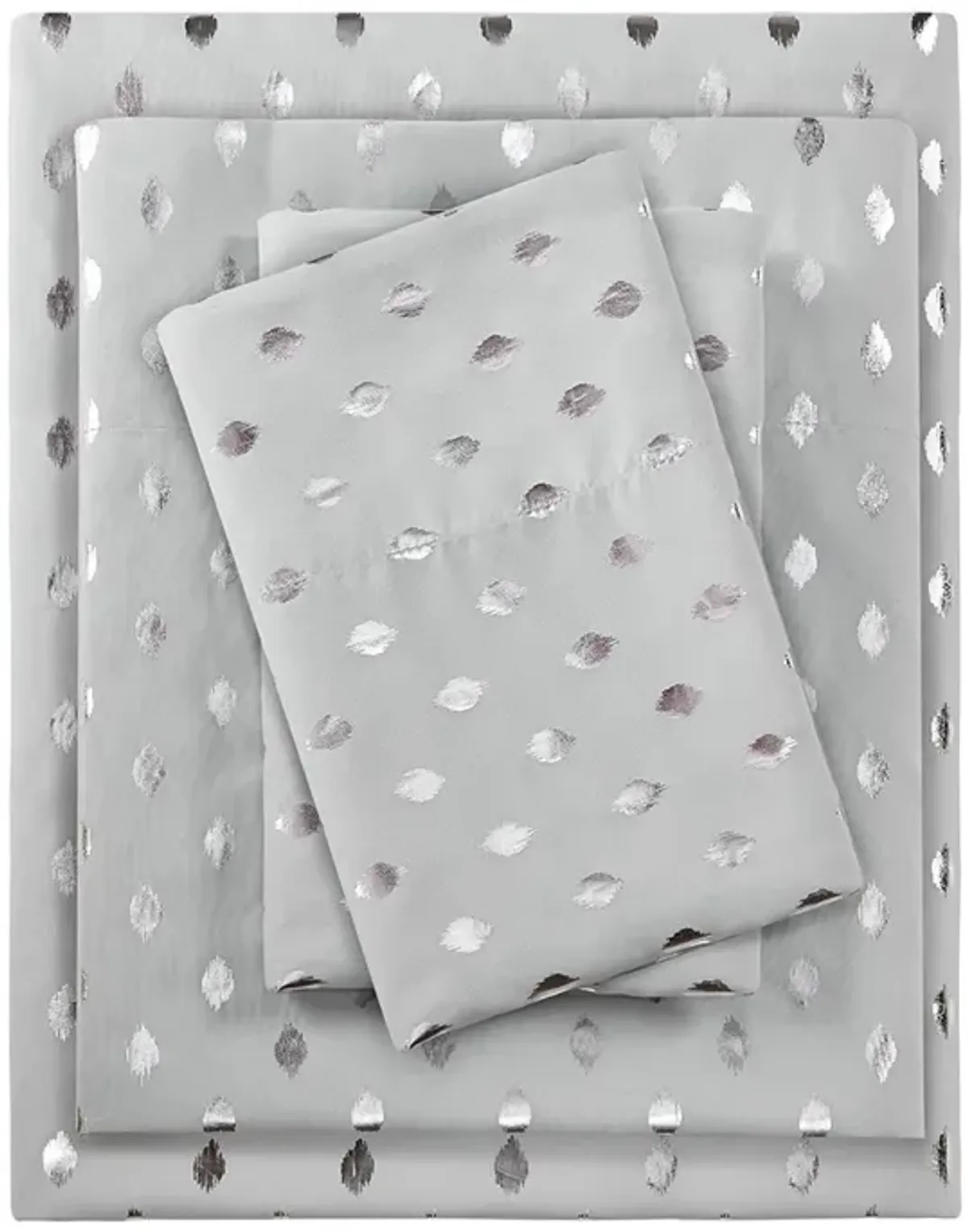 Intelligent Design Metallic Dot Grey/Silver Printed Sheet Set