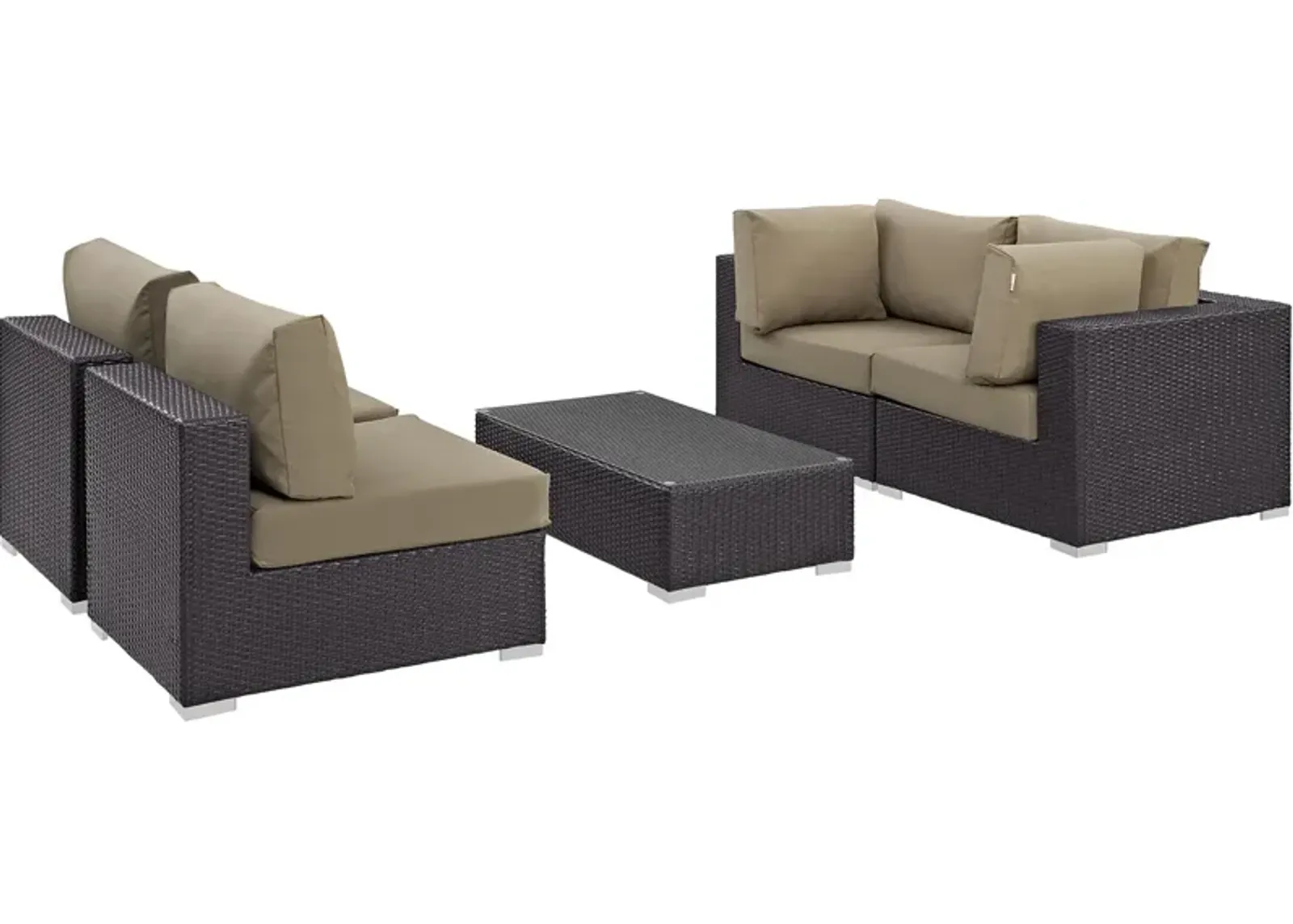 Convene 5 Piece Outdoor Patio Sectional Set