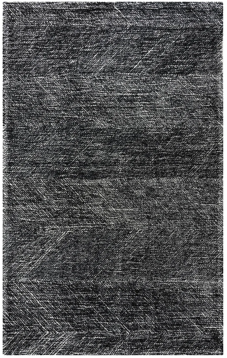 Etchings Black Geometric  Wool 7'6" x 9'6" Rectangle Rug