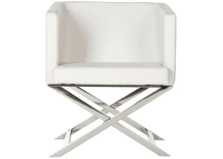 CELINE BONDED LEATHER CHROME  CROSS LEG CHAIR