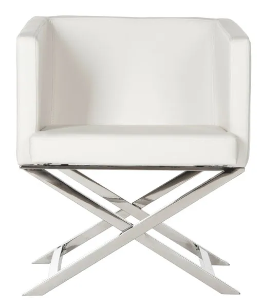 CELINE BONDED LEATHER CHROME  CROSS LEG CHAIR