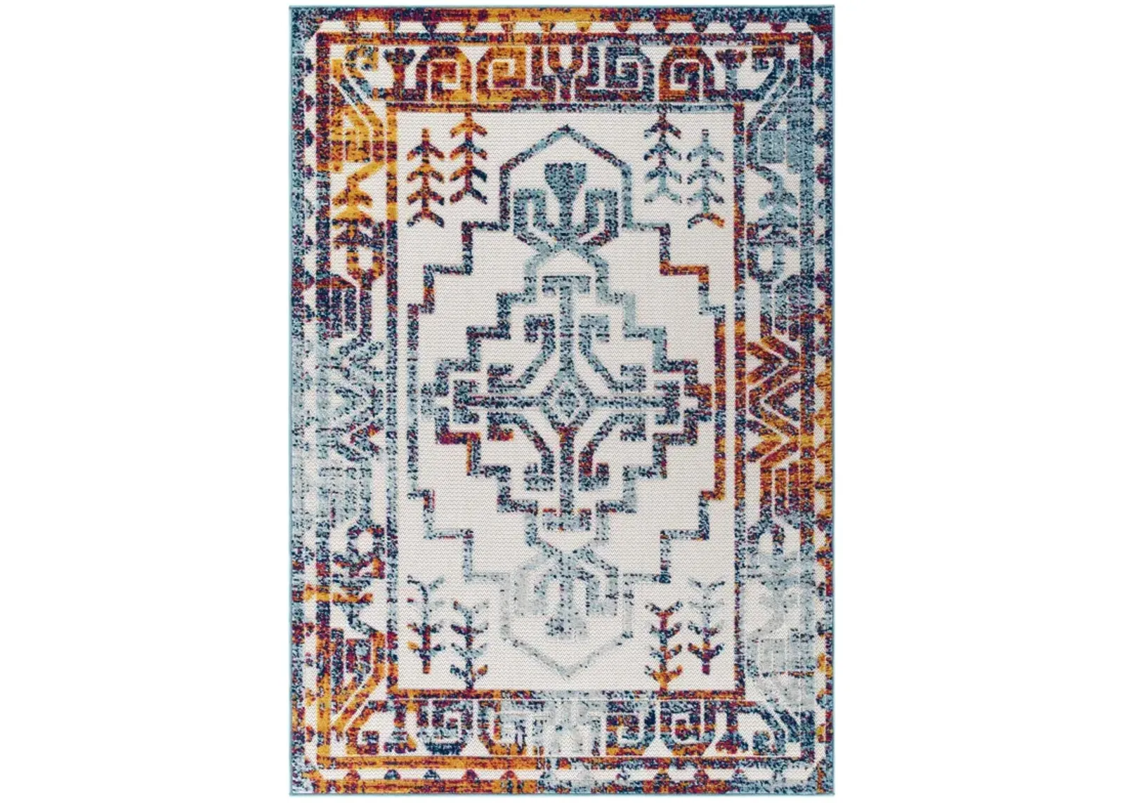 Reflect Nyssa Distressed Geometric Southwestern Aztec 5x8 Indoor/Outdoor Area Rug