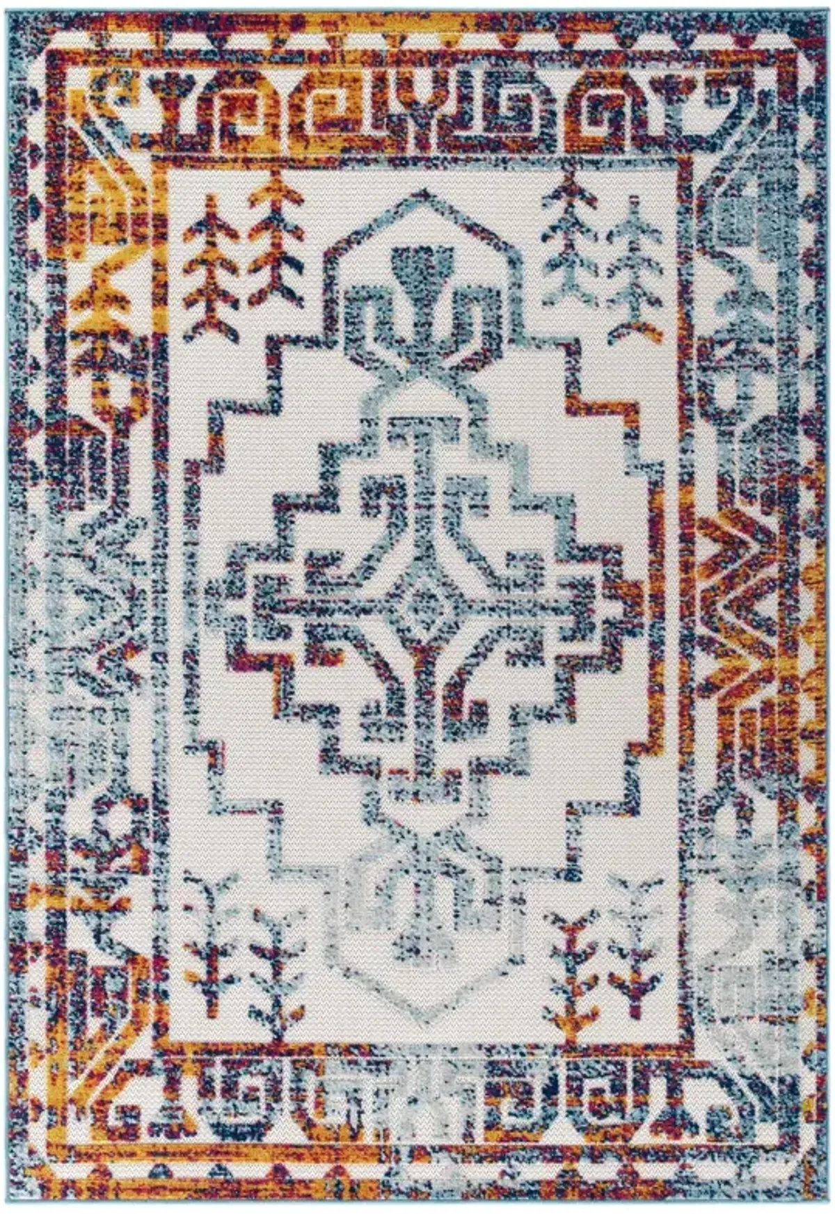 Reflect Nyssa Distressed Geometric Southwestern Aztec 5x8 Indoor/Outdoor Area Rug