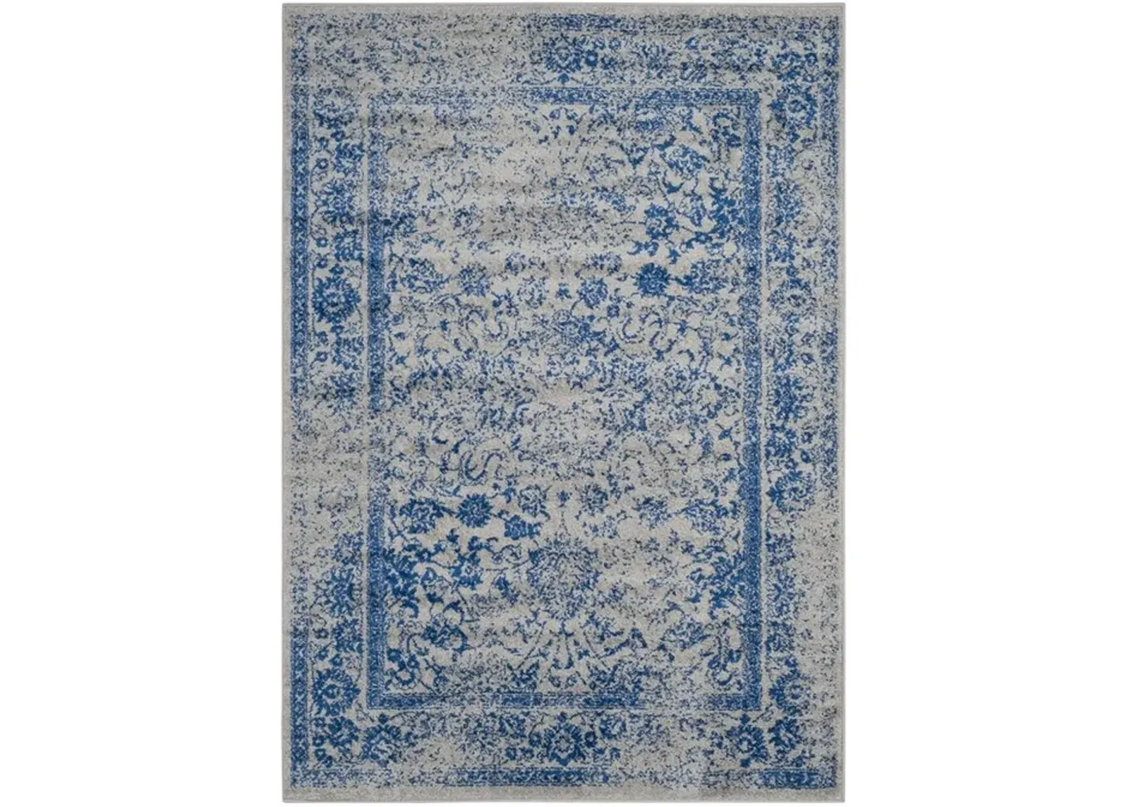 Adirondack Contemporary Grey / Blue 4' X 6' Powerloomed Rug