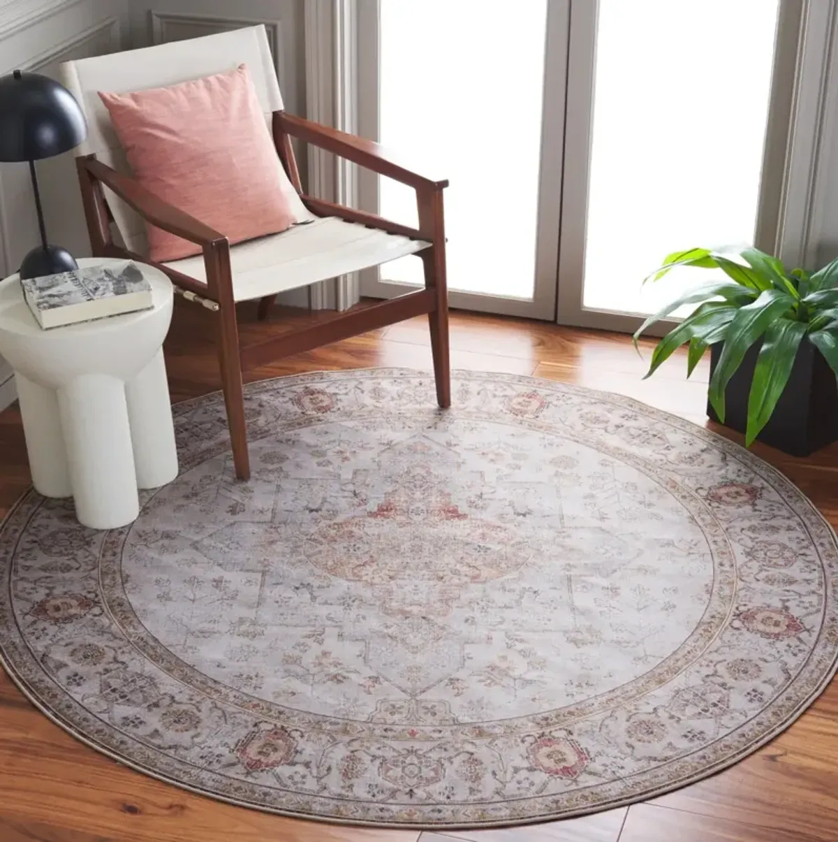 TUCSON 105 M/W S/R LIGHT GREY  3' x 3' Round Round Rug