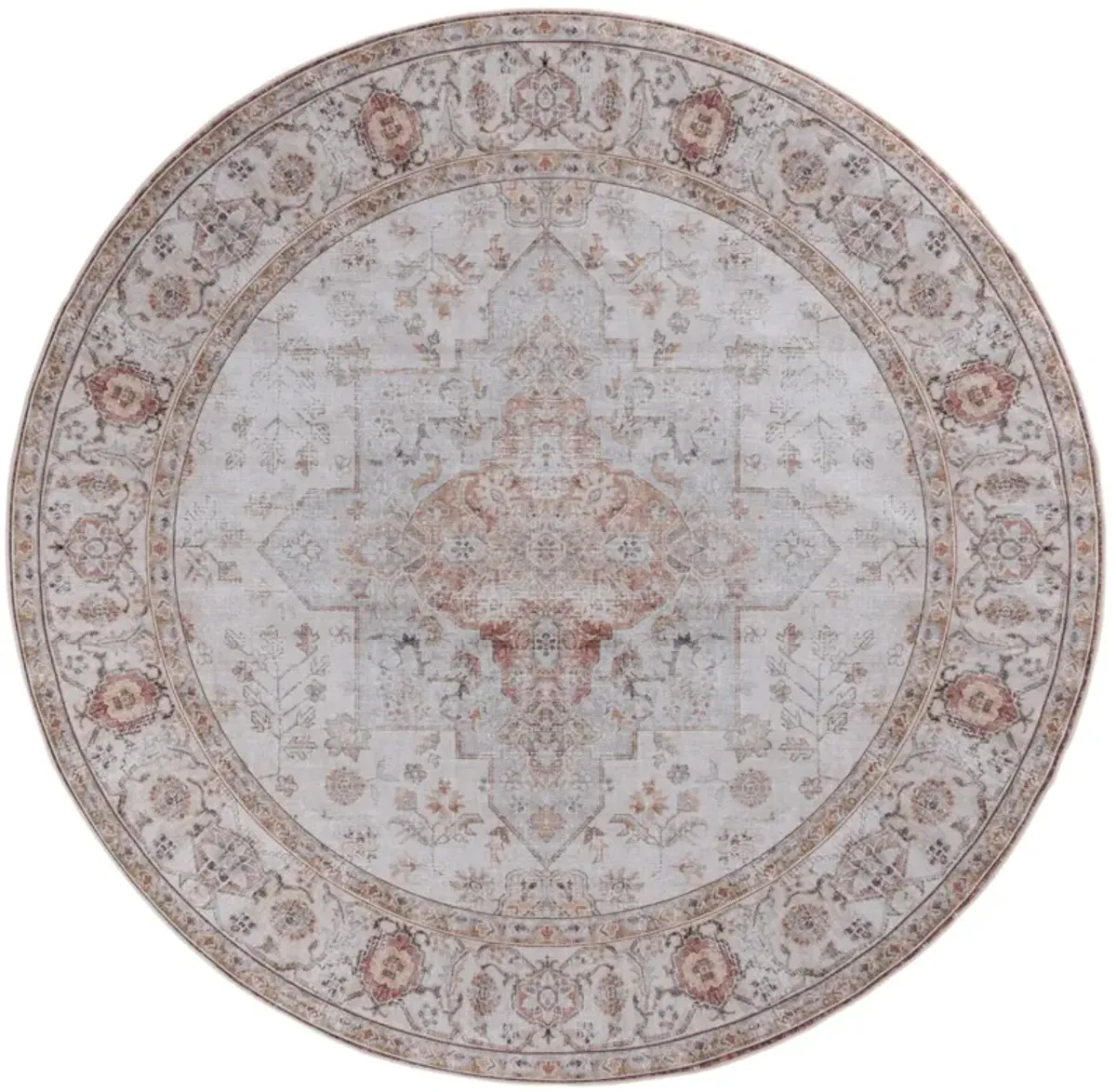 TUCSON 105 M/W S/R LIGHT GREY  3' x 3' Round Round Rug