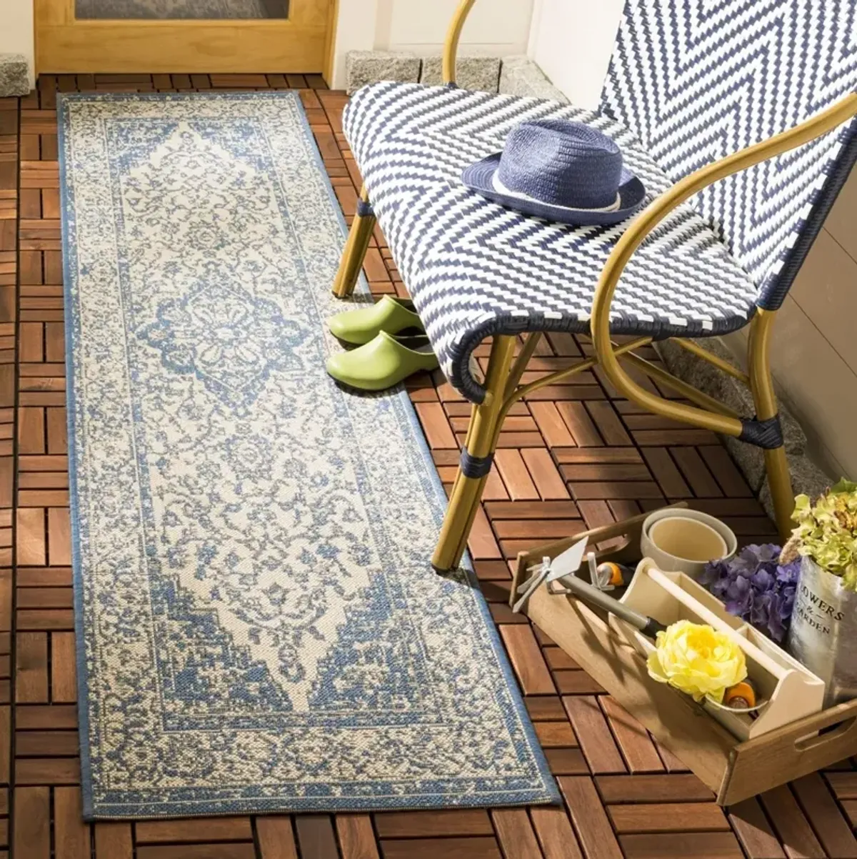 BEACH HOUSE 137 Blue 2'-2' X 6' Runner Rug