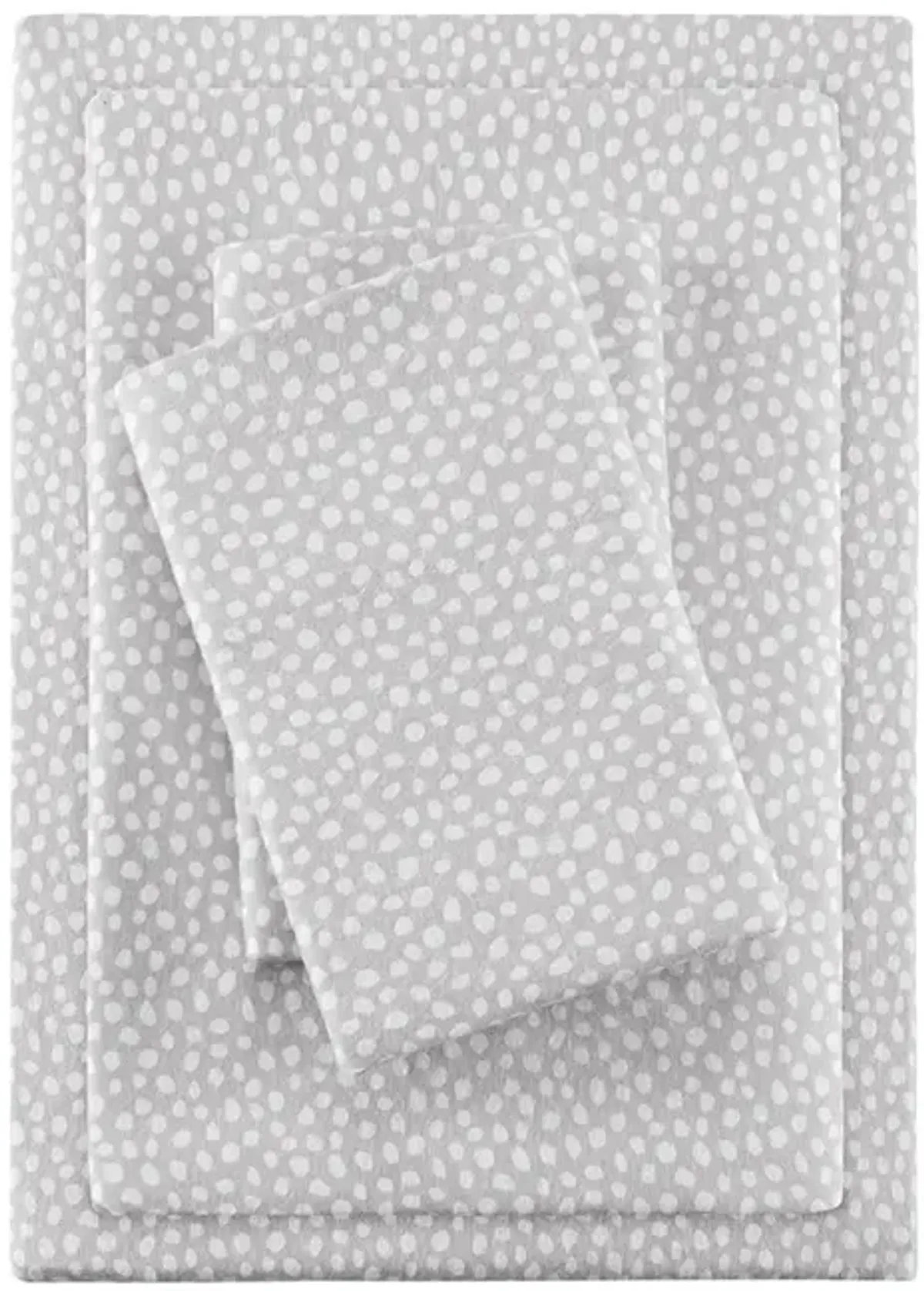 True North by Sleep Philosophy Cozy Flannel Grey Dots Printed Sheet Set