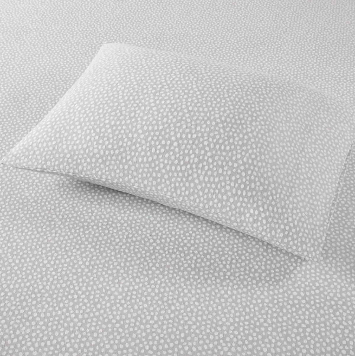 True North by Sleep Philosophy Cozy Flannel Grey Dots Printed Sheet Set