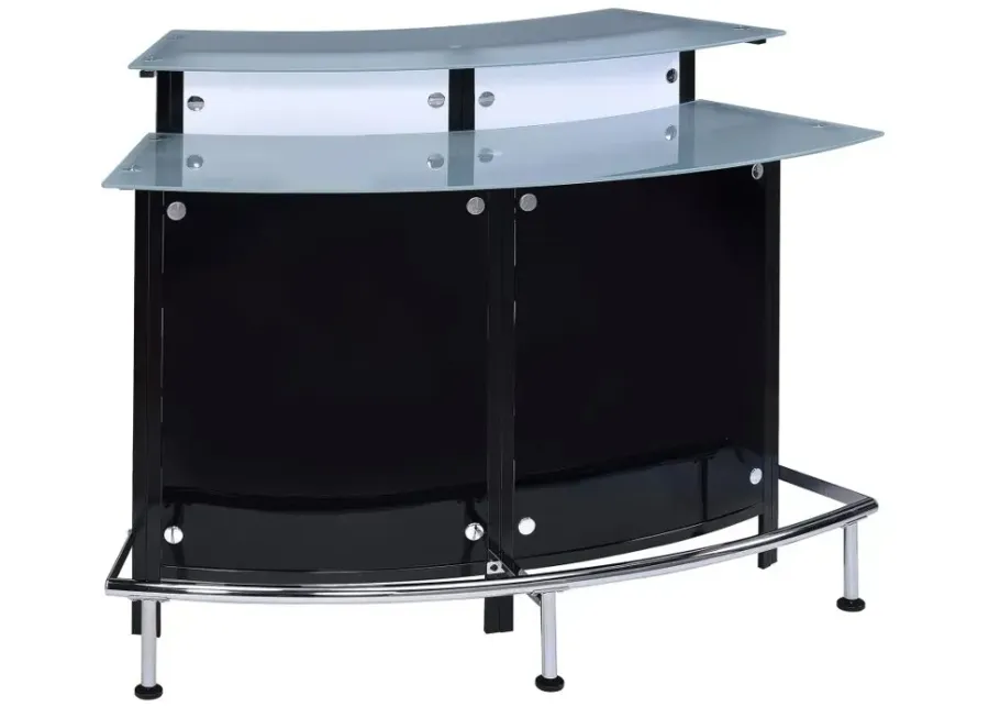 Keystone Glass Top Bar Unit Black