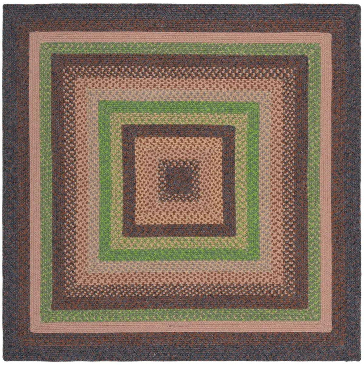 BRAIDED Hand Woven 3' x 3' Square area rug