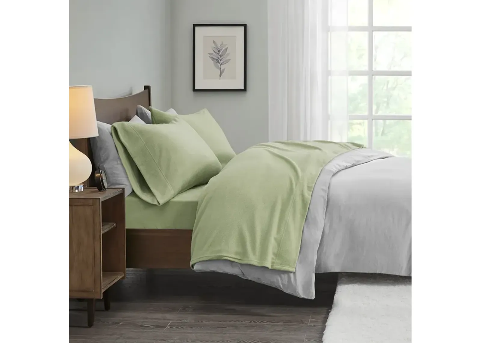 True North by Sleep Philosophy Micro Fleece Green Sheet Set