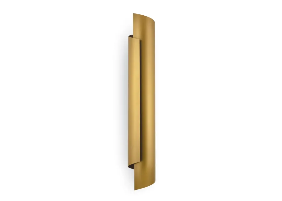 Flute Natural Brass Sconce