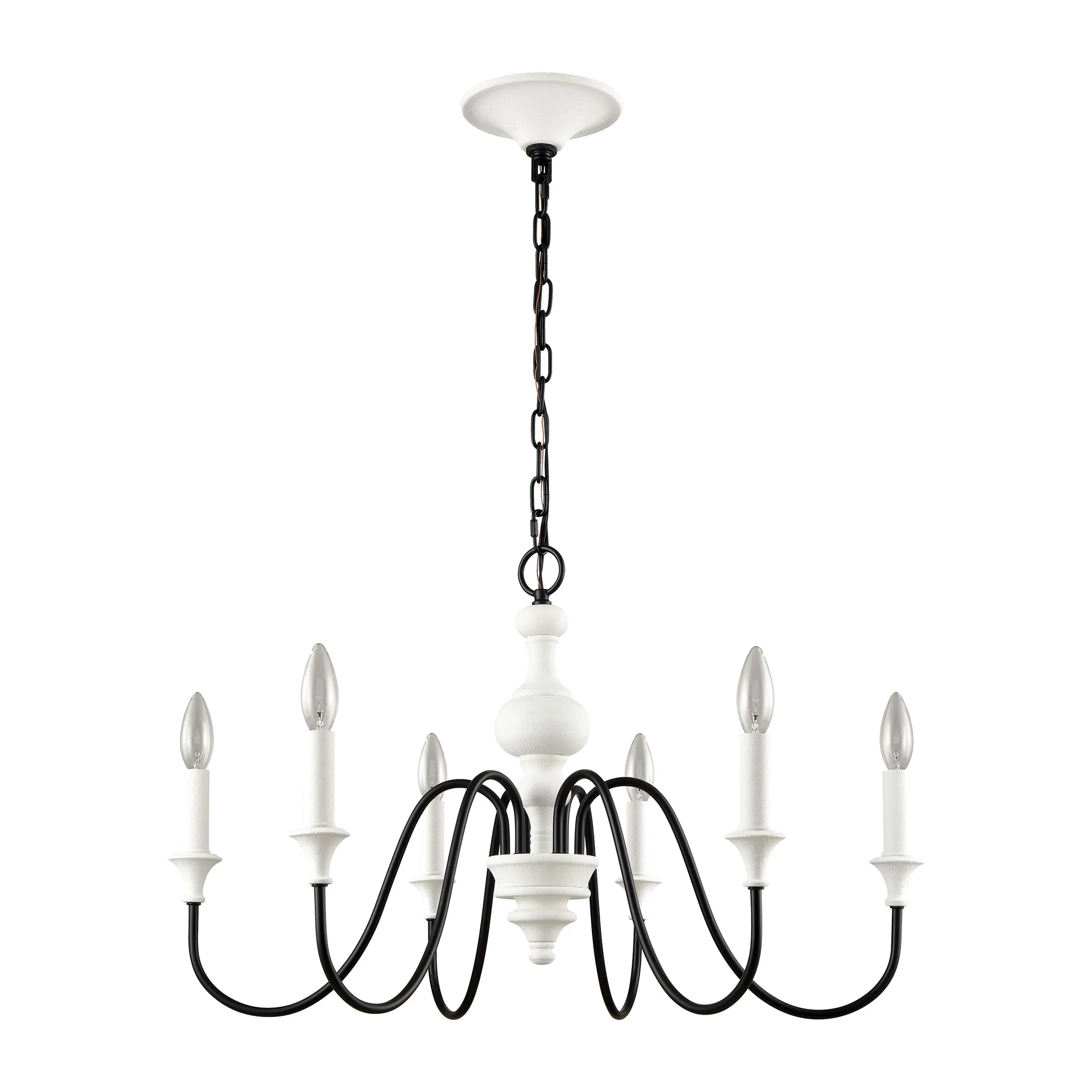 Val de Loire 28" Wide 6-Light Chandelier - White